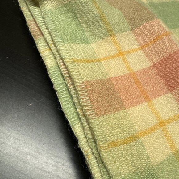 Vintage Ayers Rainbow Check Thermal Wool Blanket 57X82 In - Picture 7 of 10